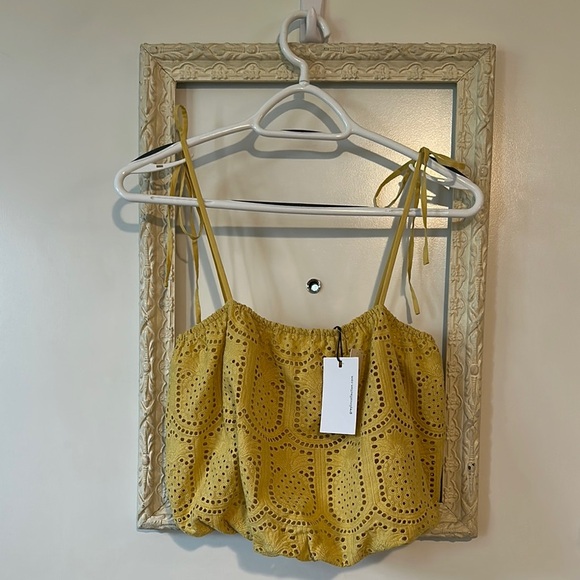 GREYLIN | Anthropologie Lucy Yellow Eyelet Tank - Picture 5 of 16